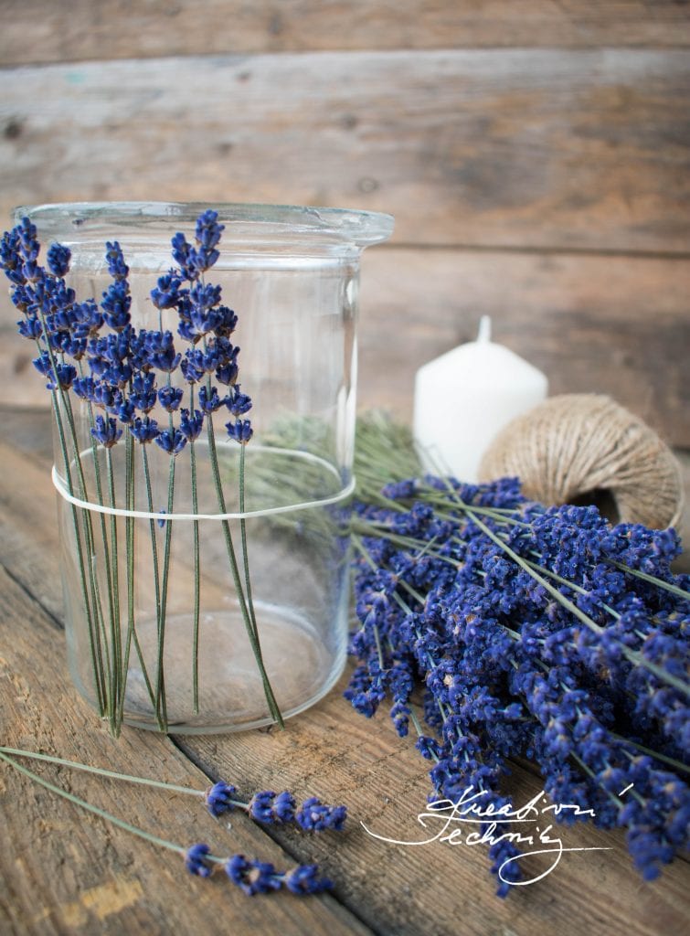 Candlestick from mason jars, jars, lavender DIY, upcycling, DIY making, tutorials, ideas, inspiration