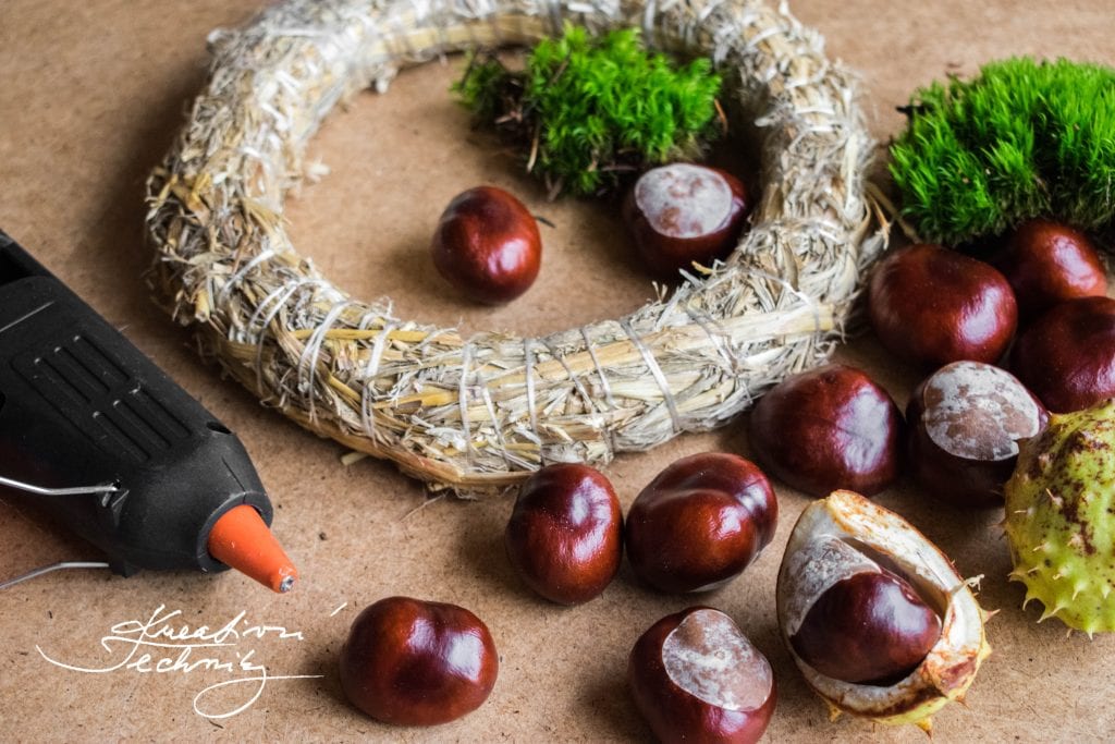 Chestnut wreath, Moss, Chestnut, Autumn DIY, Autumn decoration, Autumn Creating, Homemade decor, Front door decoration.