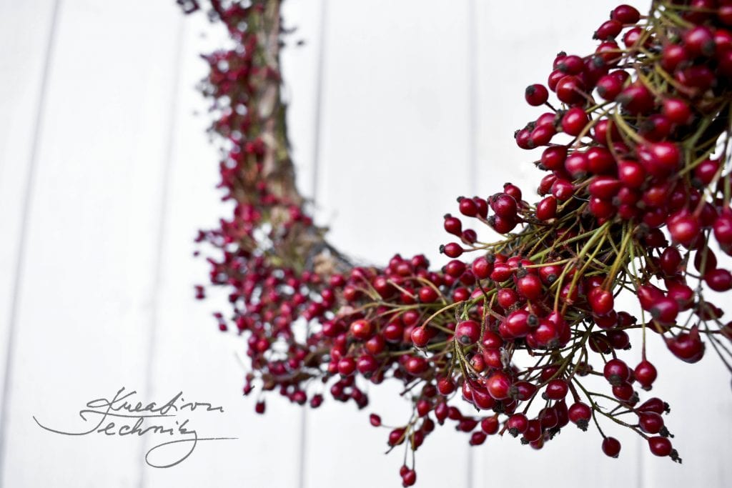 Front door rosehip decoration, Rosehip decoration, Front door autumn decoration, Rosehips for autumn creating, DIY rosehip autumn decor. 