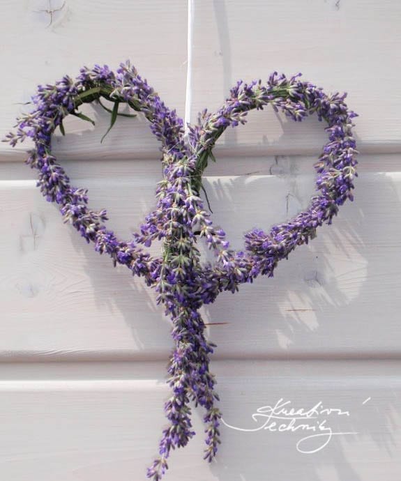 Lavender heart decorations. How to make lavender decoration? What to make of lavender? Production of lavender decoration. Lavender wreath. Wreath diy.